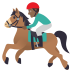 🏇🏾 horse racing: medium-dark skin tone display on JoyPixels